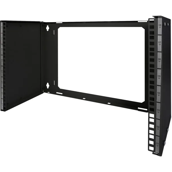Digitus Patch-Halter zur Wandmontage für 483 mm (19") Installationen, Wandhalterung (schwarz, 8 Höheneinheiten)