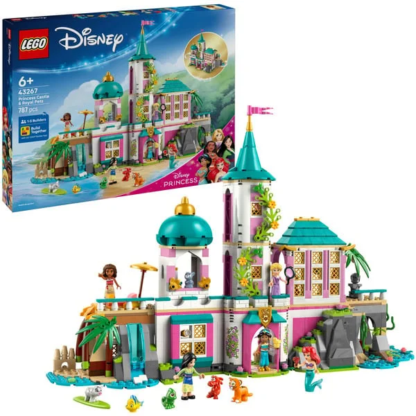 LEGO 43267 Disney Princess Prinzessinnenschloss mit Haustieren, Konstruktionsspielzeug