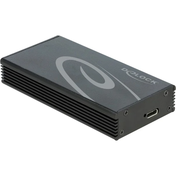DeLOCK Externes Gehäuse für M.2 NVMe PCIe SSD mit SuperSpeed USB 20 Gbps (USB 3.2 Gen 2x2) USB Type-C Buchse, Laufwerksgehäuse (schwarz)