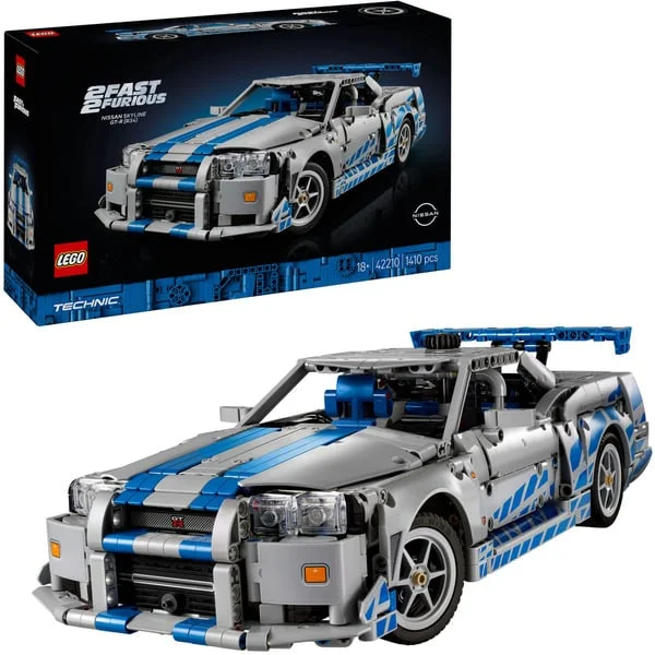 LEGO 42210 Technic 2 Fast 2 Furious Nissan Skyline GT-R(R34) Flitzer, Konstruktionsspielzeug