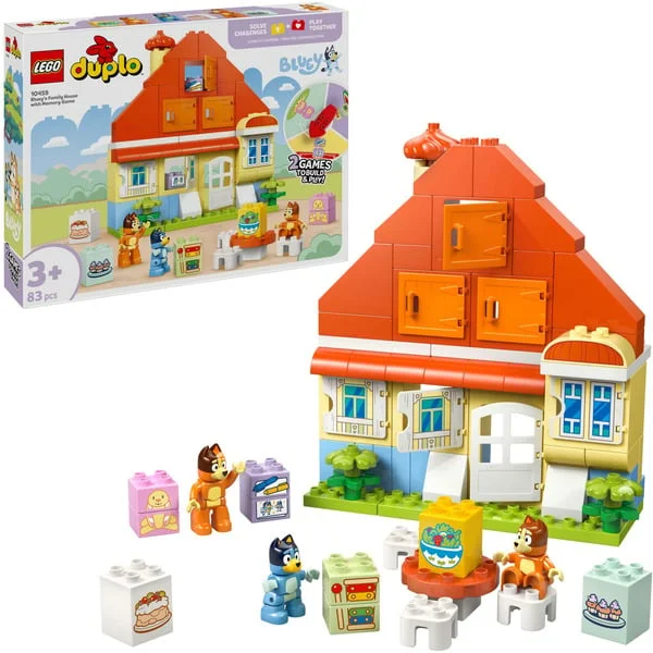 LEGO 10459 DUPLO Bluey Blueys Familienhaus mit Memory-Spiel, Konstruktionsspielzeug