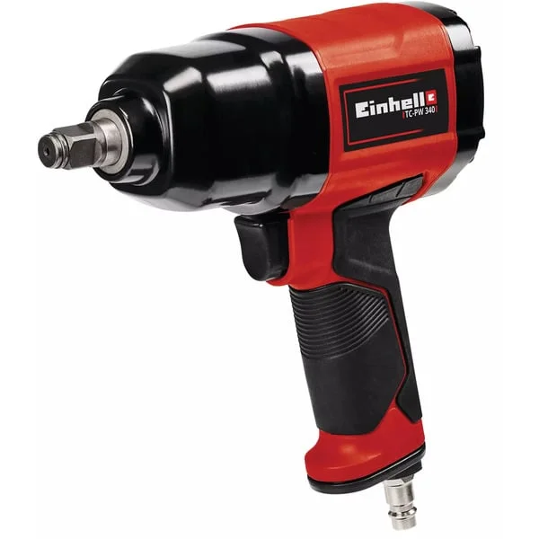 EINHELL Druckluft-Schlagschrauber TC-PW 340 (schwarz/rot, Lösemoment 340 Nm, 1/2", inkl. 8 Stecknüsse)