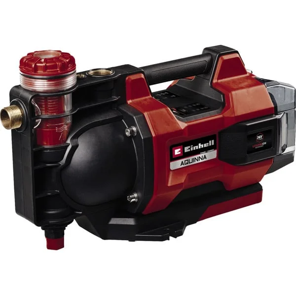 EINHELL Automatische Akku-Gartenpumpe AQUINNA 36/38 F LED AUTOMATIC, 36Volt (2x18V) (rot/schwarz, ohne Akku und Ladegerät)