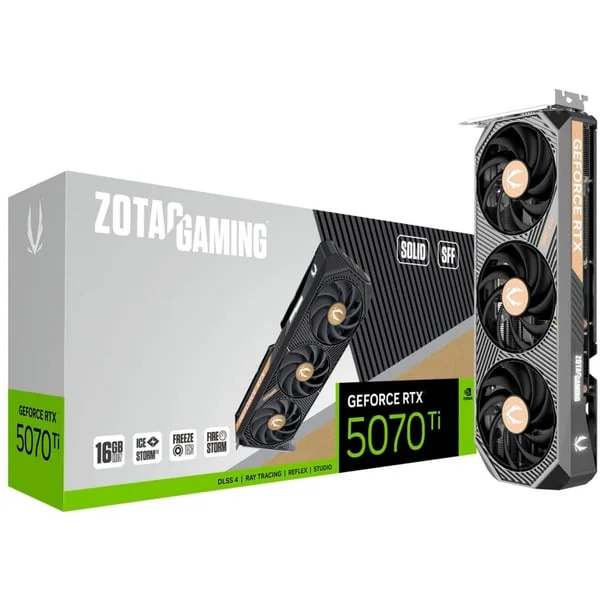 ZOTAC GeForce RTX 5070 Ti SOLID SFF, Grafikkarte (DLSS 5, 3x DisplayPort, 1x HDMI 2.1)