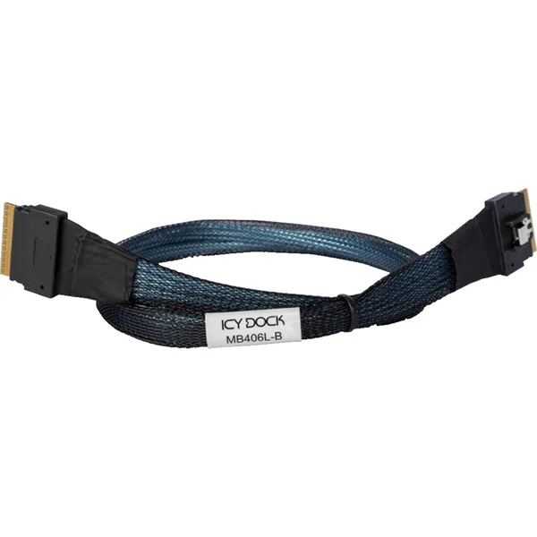 ICY BOX Kabel SlimSAS x8 SFF-8654 > SlimSAS x8 SFF-8654 (schwarz, 50cm)