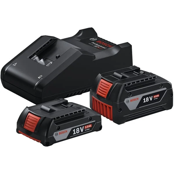 Bosch Professional Starter-Set 18V (GBA 18V 4,0/2,0Ah + GAL 18V-40 Professional) (schwarz, 2x Li-Ionen Akku, AMPShare Alliance)