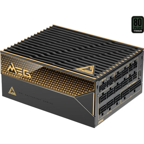 MSI MEG Ai1600T PCIE5, PC-Netzteil (2x 12-Pin High Power GPU, 9x PCIe, Kabelmanagement, 1600 Watt)