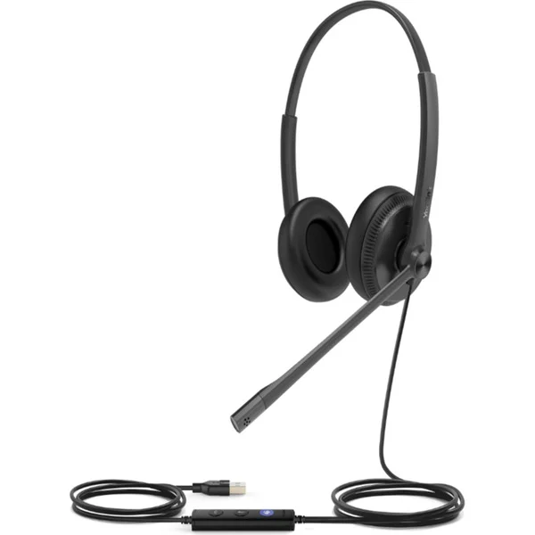 Yealink UH34 , Headset (schwarz, UC, 3,5 mm Klinke, USB-C, Dual, Leder-Ohrpolstern)