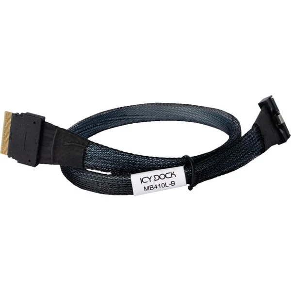 ICY BOX Kabel MCIO x8 SFF-TA-1016 > SlimSAS x8 SFF-8654 (schwarz, 50cm)