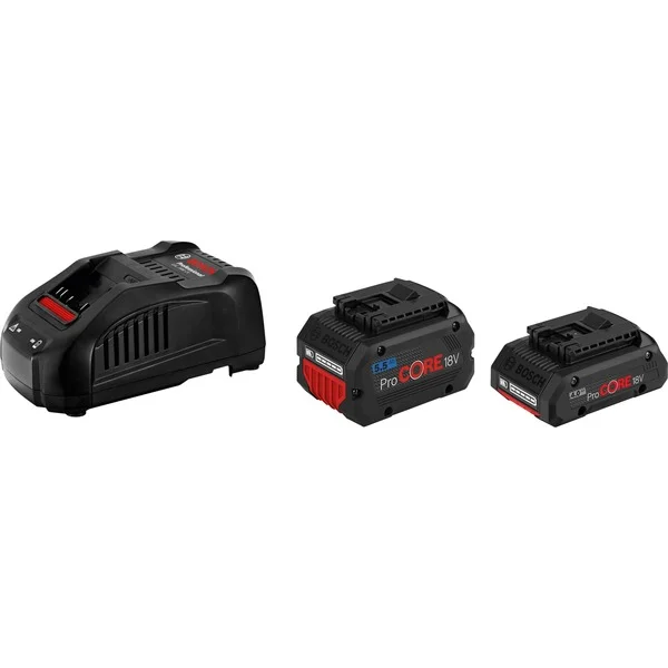 Bosch Professional Starter-Set 18V, ProCORE 18V 4.0Ah + ProCORE 18V 5.5Ah + GAL 1880 CV Professional (schwarz, 2x Akku + Ladegerät, AMPShare Alliance)