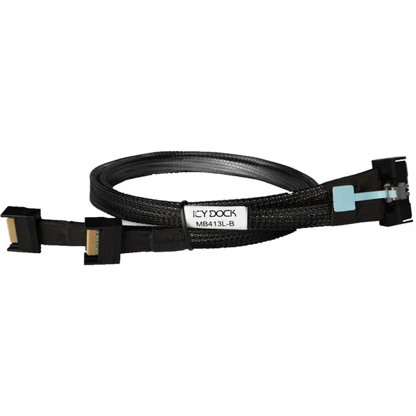 ICY BOX Kabel MCIO x8 SFF-TA-1016 > 2x MCIO x4 SFF-TA-1016 (schwarz, 50cm)
