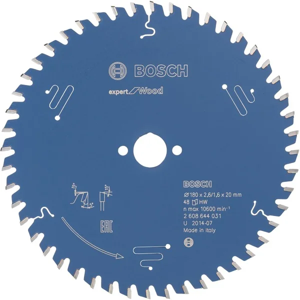 Bosch Professional EXPERT Wood Kreissägeblatt, Ø 180mm, 48Z (Bohrung 20mm, für Handkreissägen)
