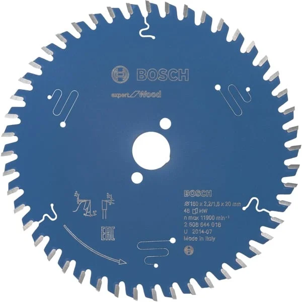 Bosch Professional EXPERT Wood Kreissägeblatt, Ø 160mm, 48Z (Bohrung 20mm, für Handkreissägen)