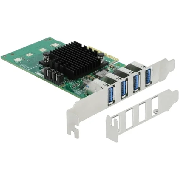 DeLOCK PCIe x4>4x ext. USB 3.0 Quad C.LP