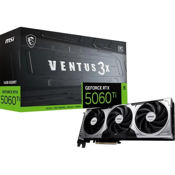 MSI GeForce RTX 5060 Ti VENTUS 3X OC 16G, Grafikkarte (DLSS 5, 3x DisplayPort, 1x HDMI 2.1)