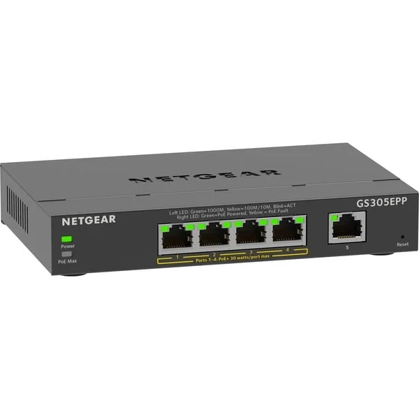 Netgear GS305EPP, Switch (schwarz)