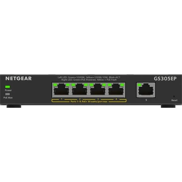 Netgear GS305EP, Switch (schwarz)