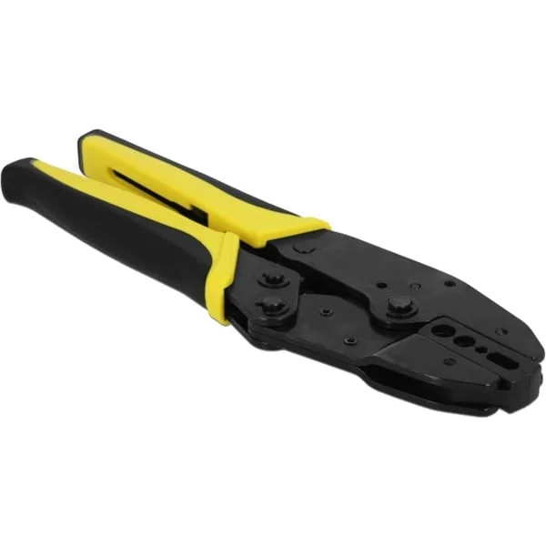 DeLOCK Universelle Koax Crimp-Zange, Crimpzange (schwarz/gelb, für 6 verschiedene Durchmesser)