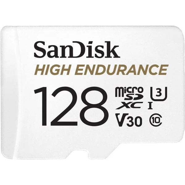 SanDisk 128GB High Endurance, Speicherkarte (weiß, UHS-I U3, Class 10, V30)