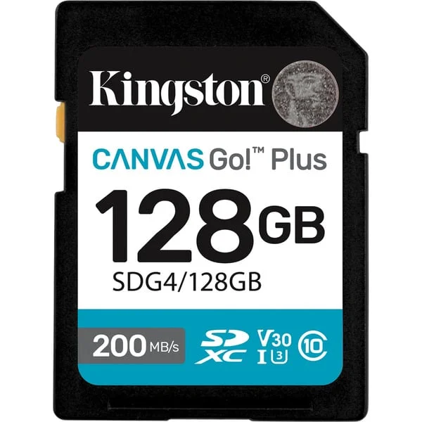 Kingston Canvas Go! Plus 128GB SDXC, Speicherkarte (schwarz, UHS-I U3, Class 10, V30)