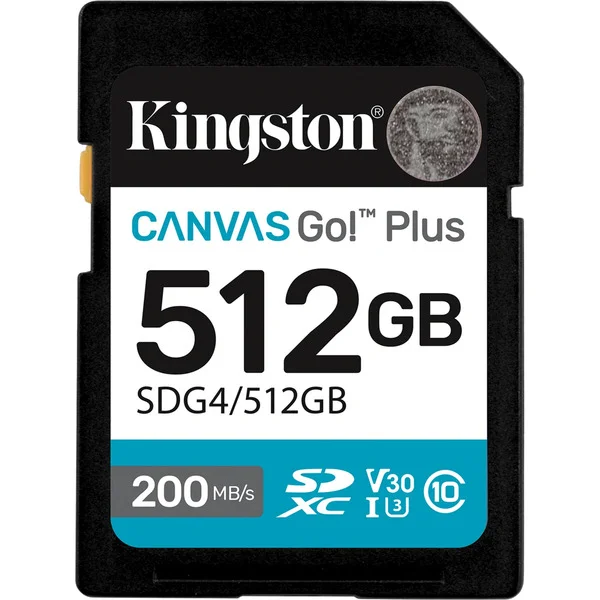 Kingston Canvas Go! Plus 512GB SDXC, Speicherkarte (schwarz, UHS-I U3, Class 10, V30)