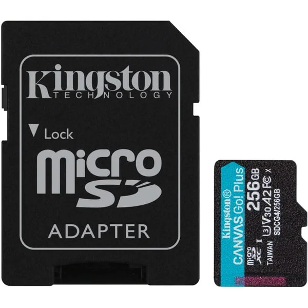 Kingston Canvas Go! Plus 256 GB microSDXC, Speicherkarte (schwarz, UHS-I U3, Class 10, V30, A2)