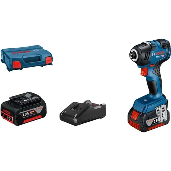 Bosch Professional Akku-Schlagschrauber GDR 18V-200 Professional, 18Volt (blau/schwarz, 2x Li-Ionen Akku 4,0Ah, L-Case)