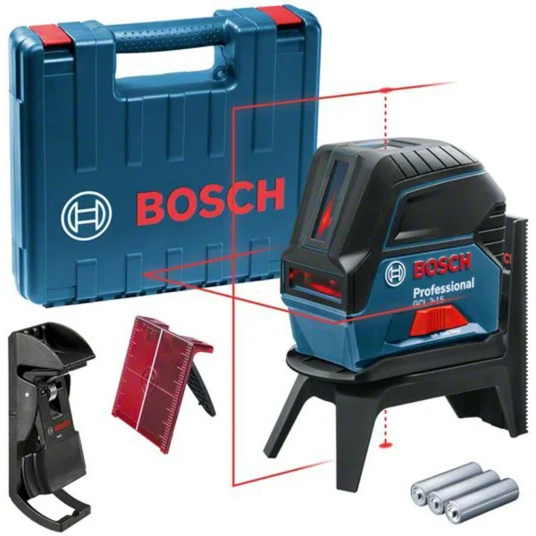 Bosch Professional Kombilaser GCL 2-15 Professional, mit Deckenklemme, Kreuzlinienlaser (blau/schwarz, rote Laserlinien, mit Halterung RM1 Professional)