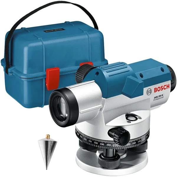 Bosch Professional Optisches Nivelliergerät GOL 20 G Professional (blau, Koffer, Maßeinheit 400 Gon)