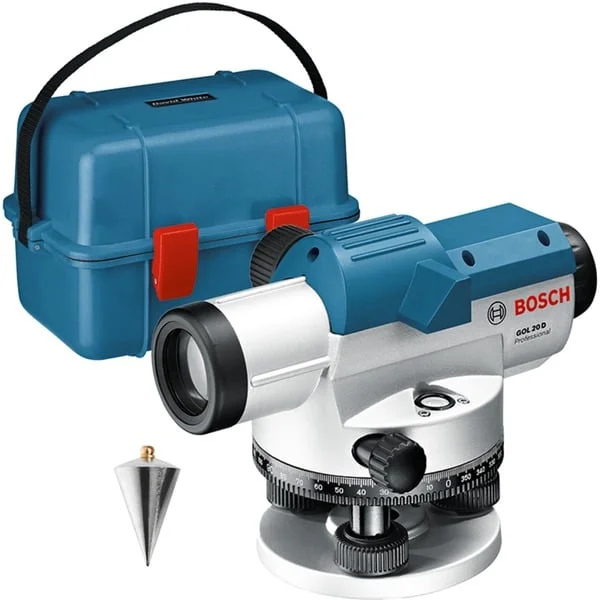 Bosch Professional Optisches Nivelliergerät GOL 20 D Professional (blau, Koffer, Maßeinheit 360 Grad)
