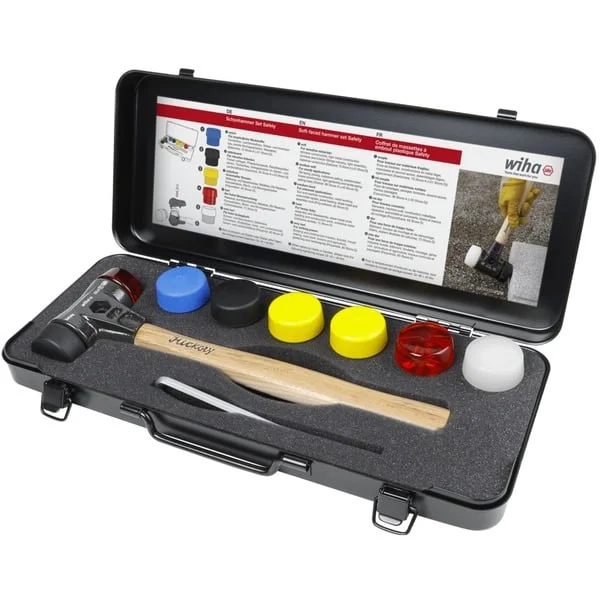 Wiha Schonhammer-Set Safety, 8-teilig (schwarz/holz, Ø 40mm)