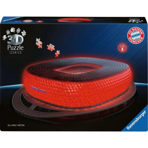 Ravensburger 3D Puzzle Iconics: Allianz Arena - mit Licht (216 Teile)