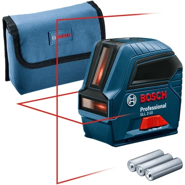 Bosch Professional Kreuzlinienlaser GLL 2-10 Professional (blau/schwarz, rote Laserlinien)