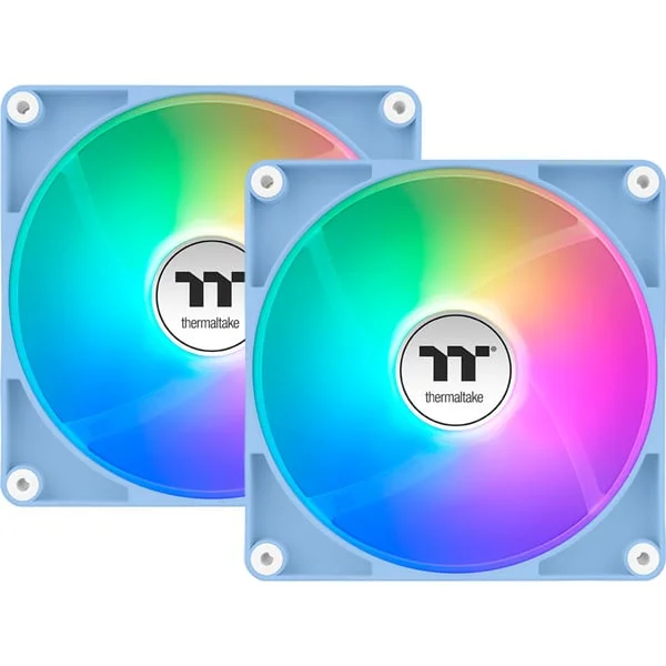 Thermaltake CT140 ARGB Sync PC Cooling Fan Hydrangea Blue, Gehäuselüfter (hellblau, 2er Pack, 140 mm)