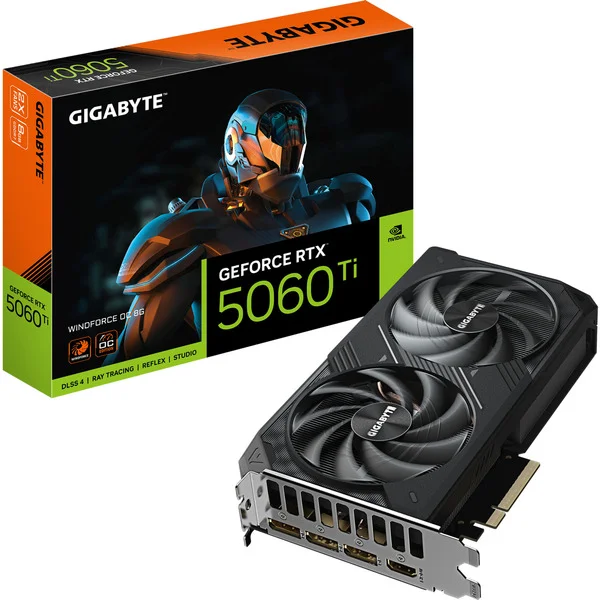 GIGABYTE GeForce RTX 5060 Ti WINDFORCE OC 8G, Grafikkarte (DLSS 5, 3x DisplayPort, 1x HDMI 2.1)