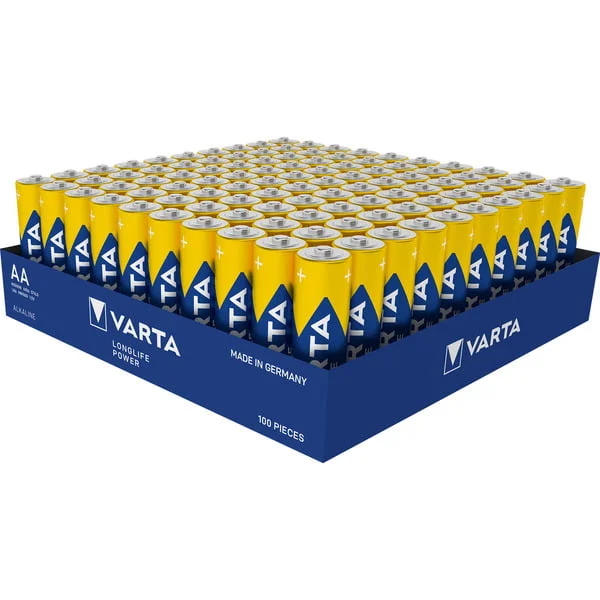 VARTA Longlife Power Batterie LR06 Tray, AA (Mignon) (100 Stück)