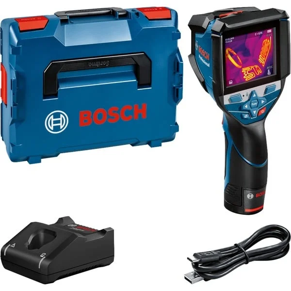 Bosch Professional Akku-Wärmebildkamera GTC 600 C Professional, 12Volt, Thermodetektor (blau/schwarz, Li-Ionen-Akku 2,0Ah, L-BOXX)