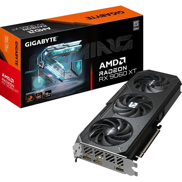GIGABYTE Radeon RX 9060 XT GAMING OC 16GB, Grafikkarte (schwarz)