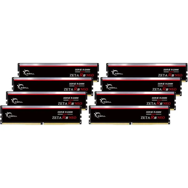 G.Skill RIMM 256 GB DDR5-6000 (8x 32 GB) Octo-Kit ECC, Arbeitsspeicher (schwarz, F5-6000R3036G32GE8-G5N, Zeta R5 Neo, Registered, AMD EXPO)