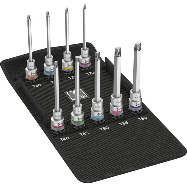 Wera 8767 C HF 3 Zyklop Bitnuss-Satz Sechsrund, Bit-Satz (9-teilig, 1/2", T20 bis T60, mit Haltefunktion)