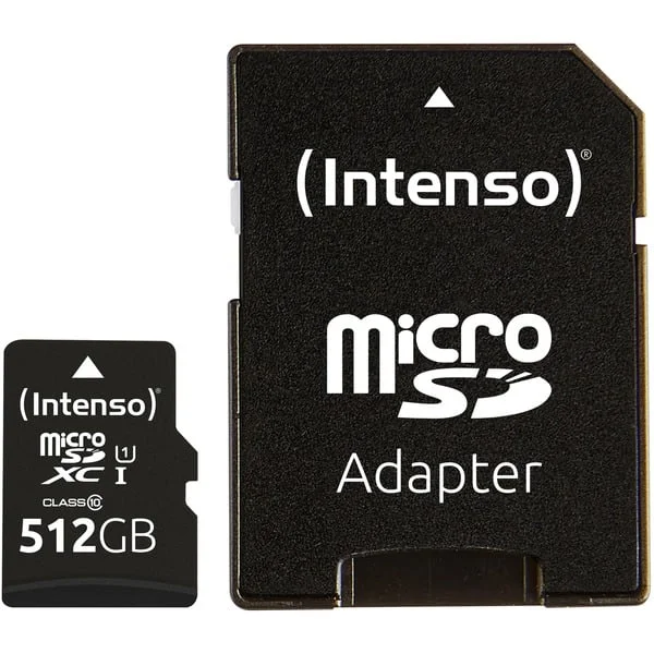Intenso Premium 512 GB microSDXC, Speicherkarte (schwarz, UHS-I U1, Class 10)