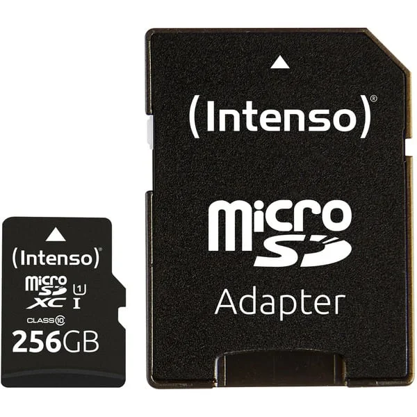 Intenso Premium 256 GB microSDXC, Speicherkarte (schwarz, UHS-I U1, Class 10)