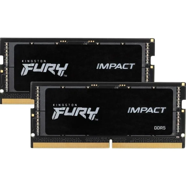 Kingston FURY SO-DIMM 16 GB DDR5-4800 (2x 8 GB) Dual-Kit, Arbeitsspeicher (schwarz, KF548S38IBK2-16, Impact, INTEL XMP)