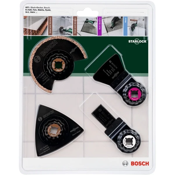 Bosch Heimwerken & Garten Fliesen-Set, 4-teilig, Sägeblatt-Satz