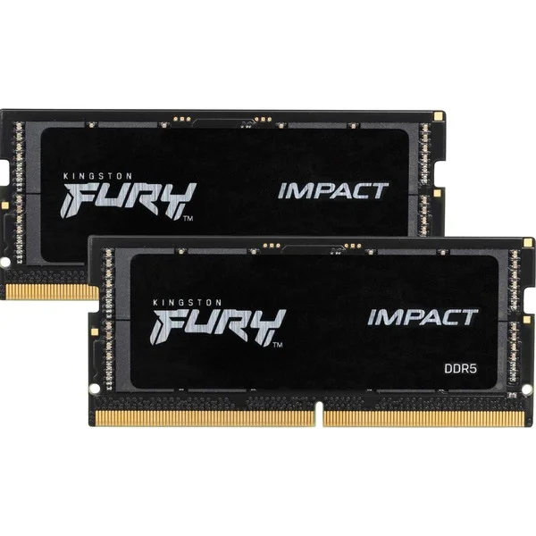 Kingston FURY SO-DIMM 64 GB DDR5-4800 (2x 32 GB) Dual-Kit, Arbeitsspeicher (schwarz, KF548S38IBK2-64, Impact, INTEL XMP)