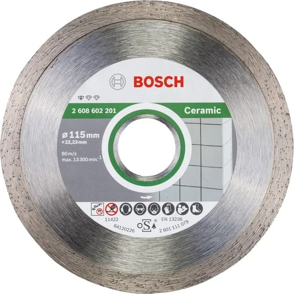 Bosch Professional Diamanttrennscheibe Standard for Ceramic, Ø 115mm (10 Stück, Bohrung 22,23mm)