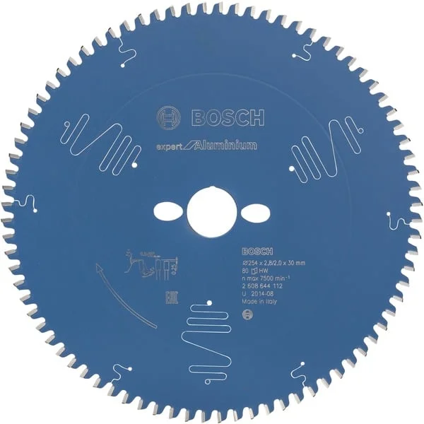 Bosch Professional Kreissägeblatt Expert for Aluminium, Ø 254mm, 80Z (Bohrung 30mm, für Kapp- & Gehrungssägen)