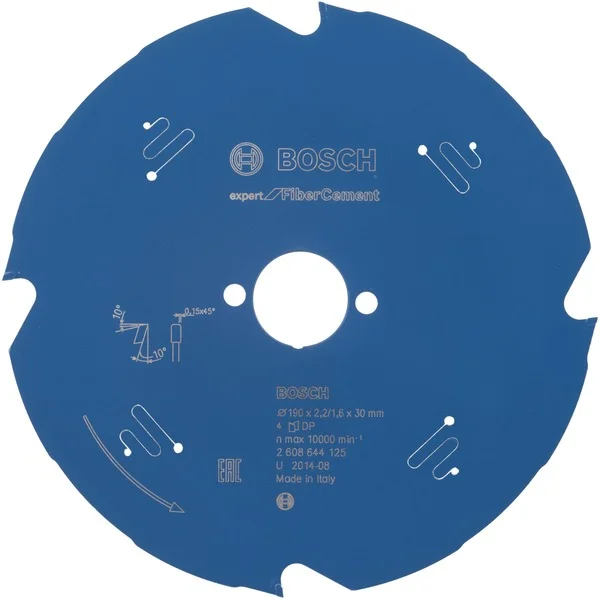 Bosch Professional EXPERT Fibre Cement Kreissägeblatt, Ø 190mm, 4Z (Bohrung 20mm, für Handkreissägen)