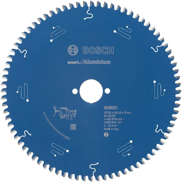 Bosch Professional Kreissägeblatt Expert for Aluminium, Ø 235mm, 80Z (Bohrung 30mm, für Handkreissägen)