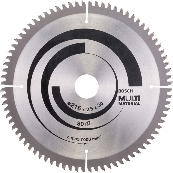 Bosch Professional PRO Multi Material Kreissägeblatt, Ø 216mm, 80Z (Bohrung 30mm, für Kapp- & Gehrungssägen)
